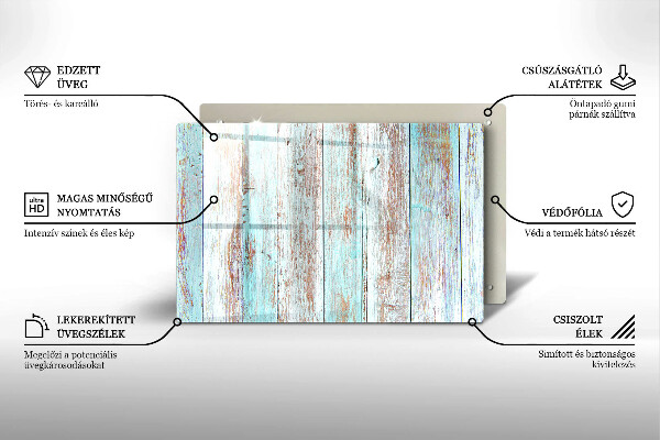 Steklena podloga za rezanje Stare vintage deske