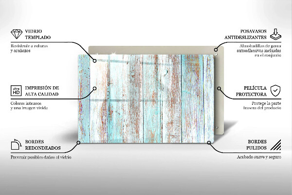 Steklena podloga za rezanje Stare vintage deske