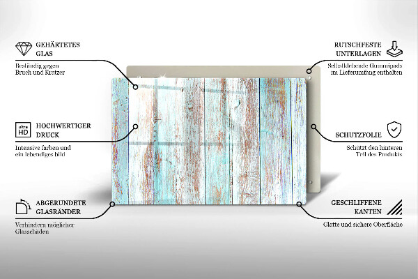 Steklena podloga za rezanje Stare vintage deske