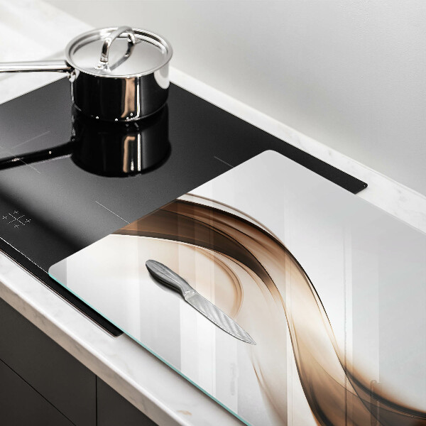 Steklena podloga za rezanje Abstraktne rjave črte