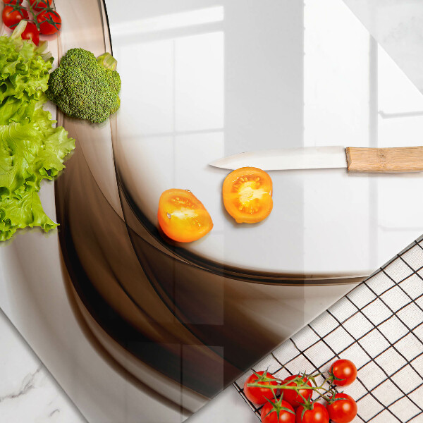 Steklena podloga za rezanje Abstraktne rjave črte