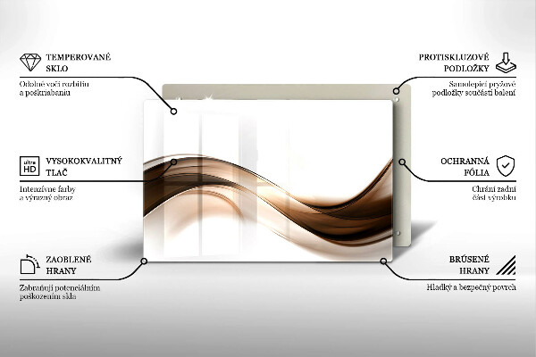Steklena podloga za rezanje Abstraktne rjave črte