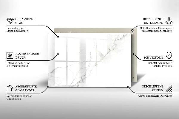 Steklena podloga za rezanje Marmorno kamnito ozadje