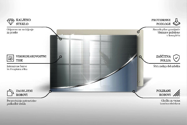 Steklena podloga za rezanje Kovinski abstraktni vzorec