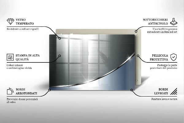 Steklena podloga za rezanje Kovinski abstraktni vzorec