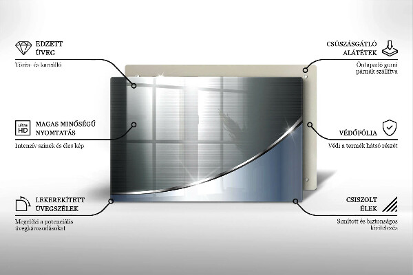 Steklena podloga za rezanje Kovinski abstraktni vzorec
