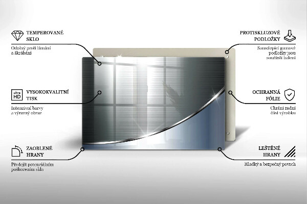 Steklena podloga za rezanje Kovinski abstraktni vzorec