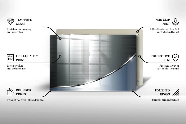 Steklena podloga za rezanje Kovinski abstraktni vzorec