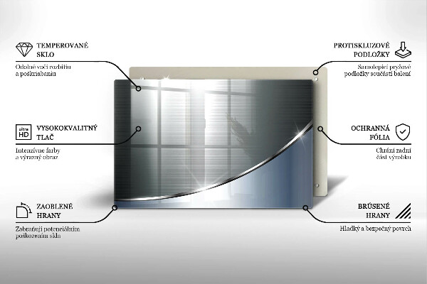 Steklena podloga za rezanje Kovinski abstraktni vzorec