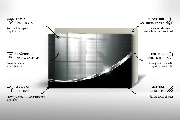 Steklena podloga za rezanje Abstrakcija s kovino