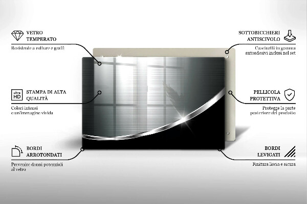 Steklena podloga za rezanje Abstrakcija s kovino