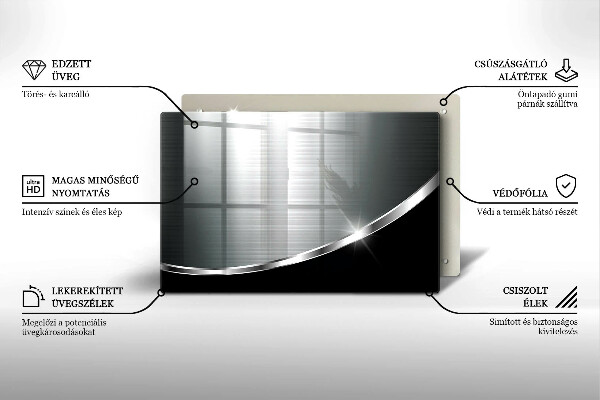 Steklena podloga za rezanje Abstrakcija s kovino