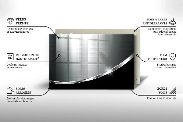 Steklena podloga za rezanje Abstrakcija s kovino