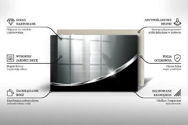 Steklena podloga za rezanje Abstrakcija s kovino