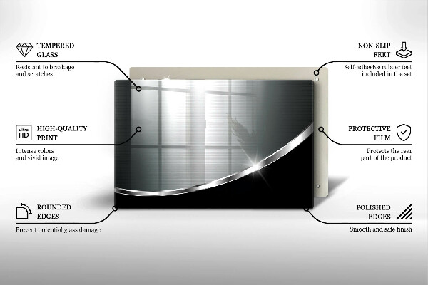 Steklena podloga za rezanje Abstrakcija s kovino
