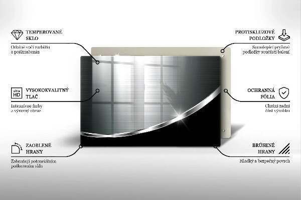 Steklena podloga za rezanje Abstrakcija s kovino