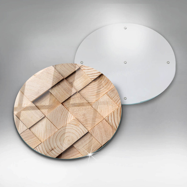 Steklena podloga za rezanje Leseni kvadrati