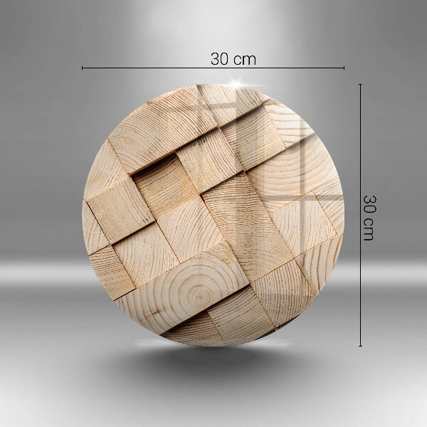 Steklena podloga za rezanje Leseni kvadrati