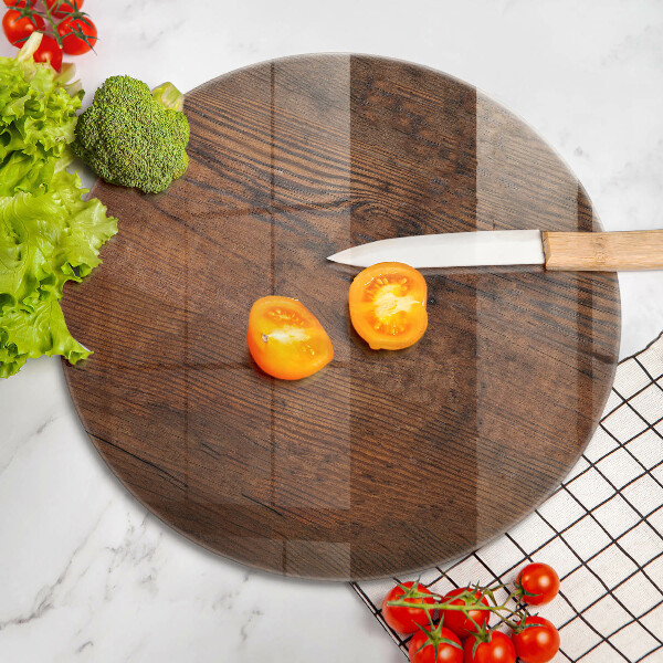 Steklena podloga za rezanje Temna lesena plošča