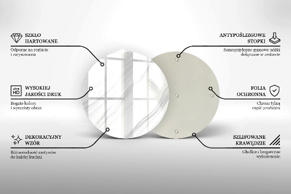 Steklena podloga za rezanje Nežen marmor