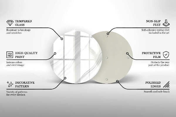 Steklena podloga za rezanje Nežen marmor