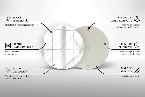 Steklena podloga za rezanje Nežen marmor