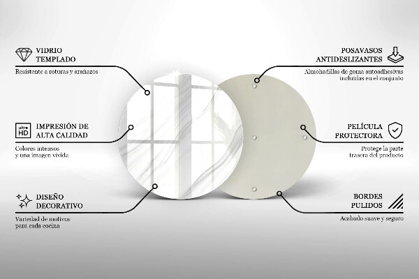 Steklena podloga za rezanje Nežen marmor
