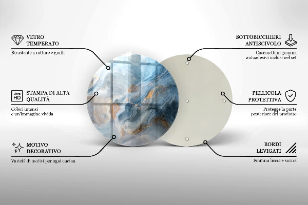 Steklena podloga za rezanje Tekstura marmorja