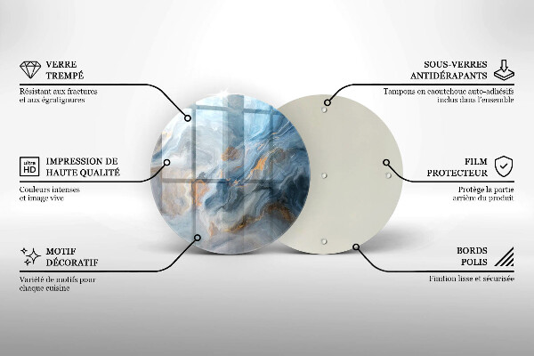 Steklena podloga za rezanje Tekstura marmorja