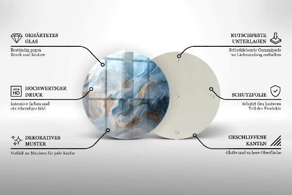 Steklena podloga za rezanje Tekstura marmorja