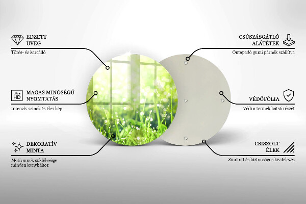 Steklena podloga za rezanje Narava - trava in rosa