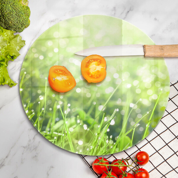 Steklena podloga za rezanje Narava - trava in rosa