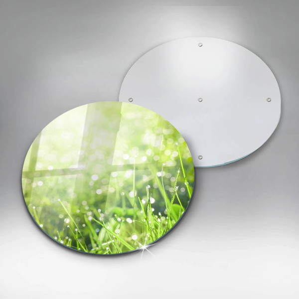 Steklena podloga za rezanje Narava - trava in rosa