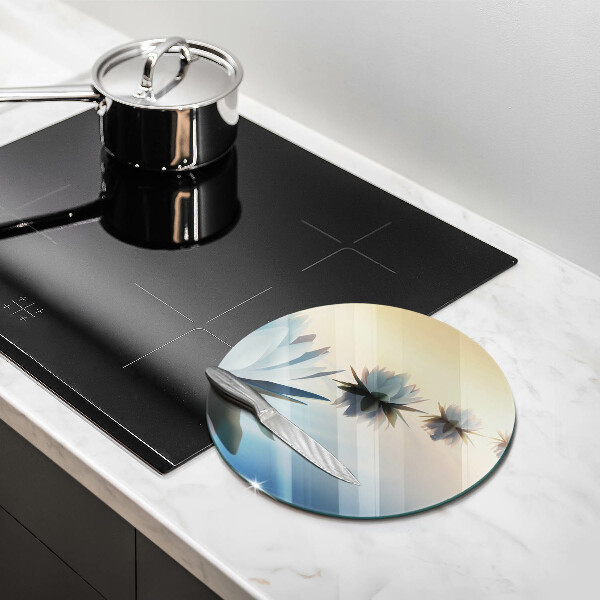 Steklena podloga za rezanje Cvetovi lilije na vodi