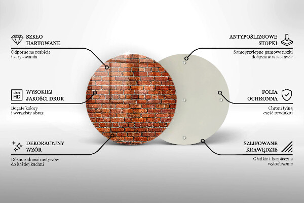 Steklena podloga za rezanje Stena iz opečne stene