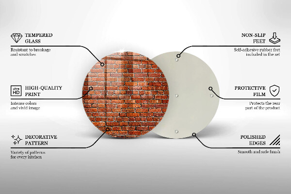 Steklena podloga za rezanje Stena iz opečne stene