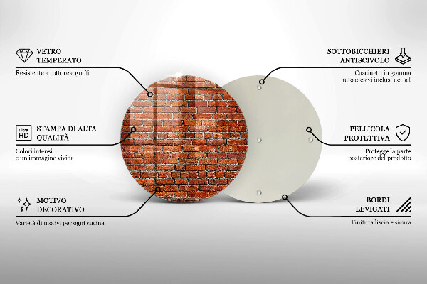 Steklena podloga za rezanje Stena iz opečne stene