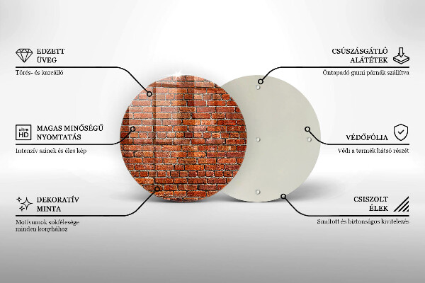 Steklena podloga za rezanje Stena iz opečne stene