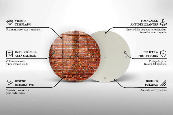 Steklena podloga za rezanje Stena iz opečne stene