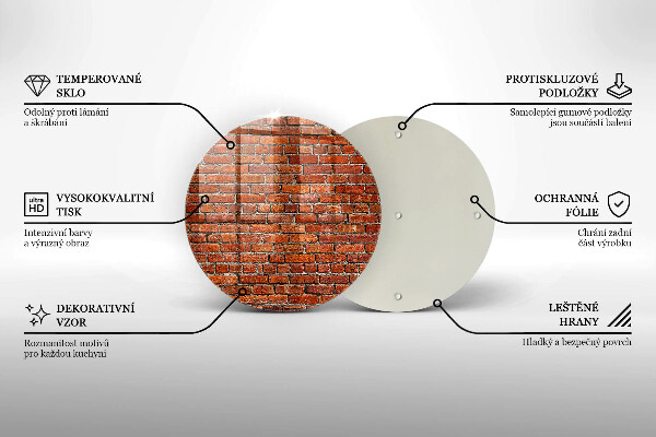 Steklena podloga za rezanje Stena iz opečne stene