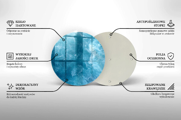 Steklena podloga za rezanje Modra voda