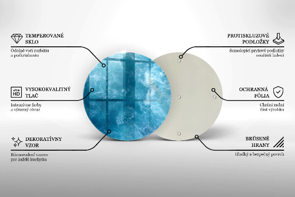 Steklena podloga za rezanje Modra voda