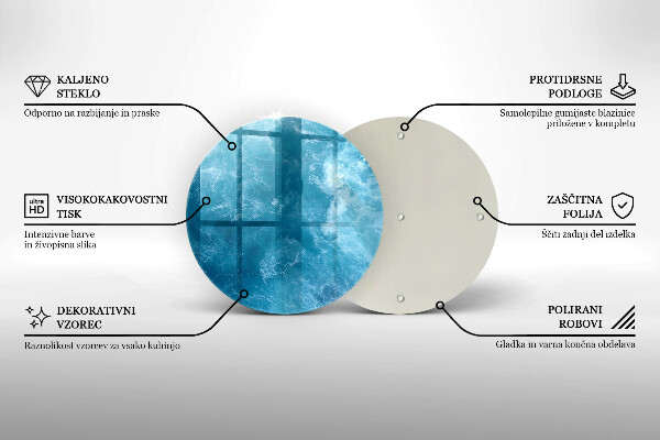 Steklena podloga za rezanje Modra voda