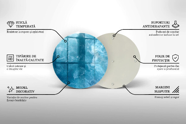 Steklena podloga za rezanje Modra voda