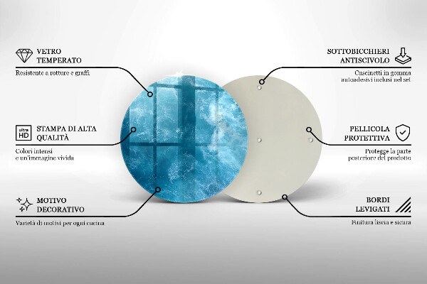 Steklena podloga za rezanje Modra voda