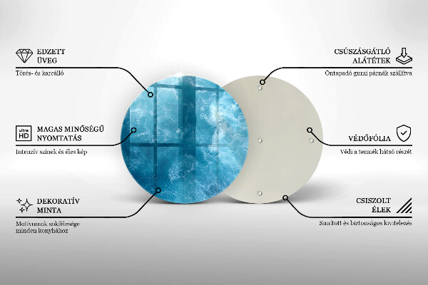 Steklena podloga za rezanje Modra voda