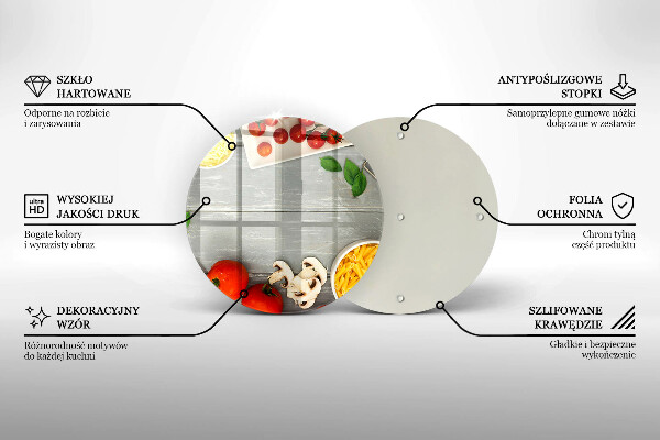Steklena podloga za rezanje Kuhinjska hrana