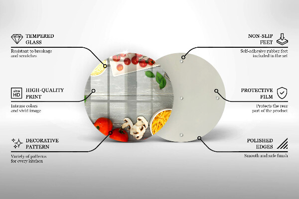 Steklena podloga za rezanje Kuhinjska hrana
