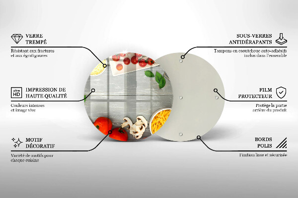 Steklena podloga za rezanje Kuhinjska hrana