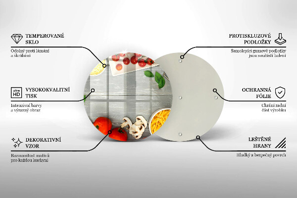 Steklena podloga za rezanje Kuhinjska hrana